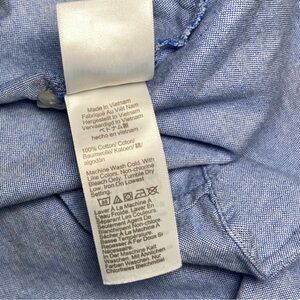 J Crew Classic Oxford Button Up Cotton Shirt Size L Blue